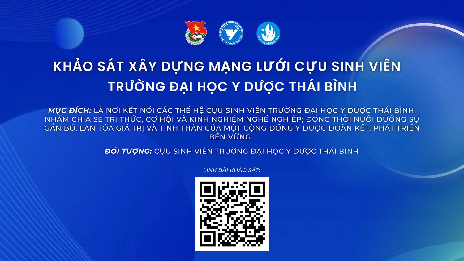 Khảo sát xây dựng mạng lưới cựu sinh viên Trường Đại học Y Dược Thái Bình